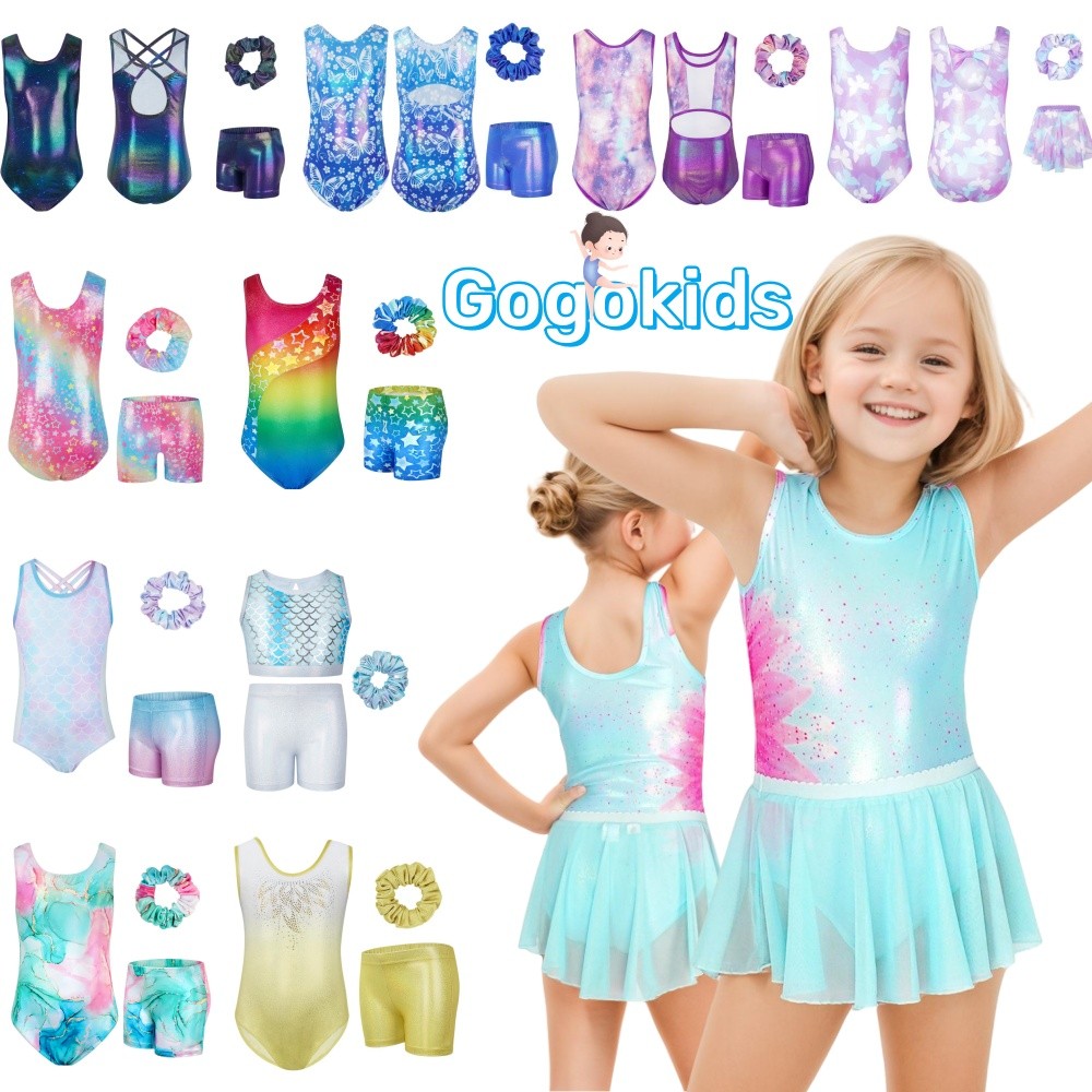 DPois Ensemble Sport Fille Enfant Survêtement Crop Top à Sans Manches