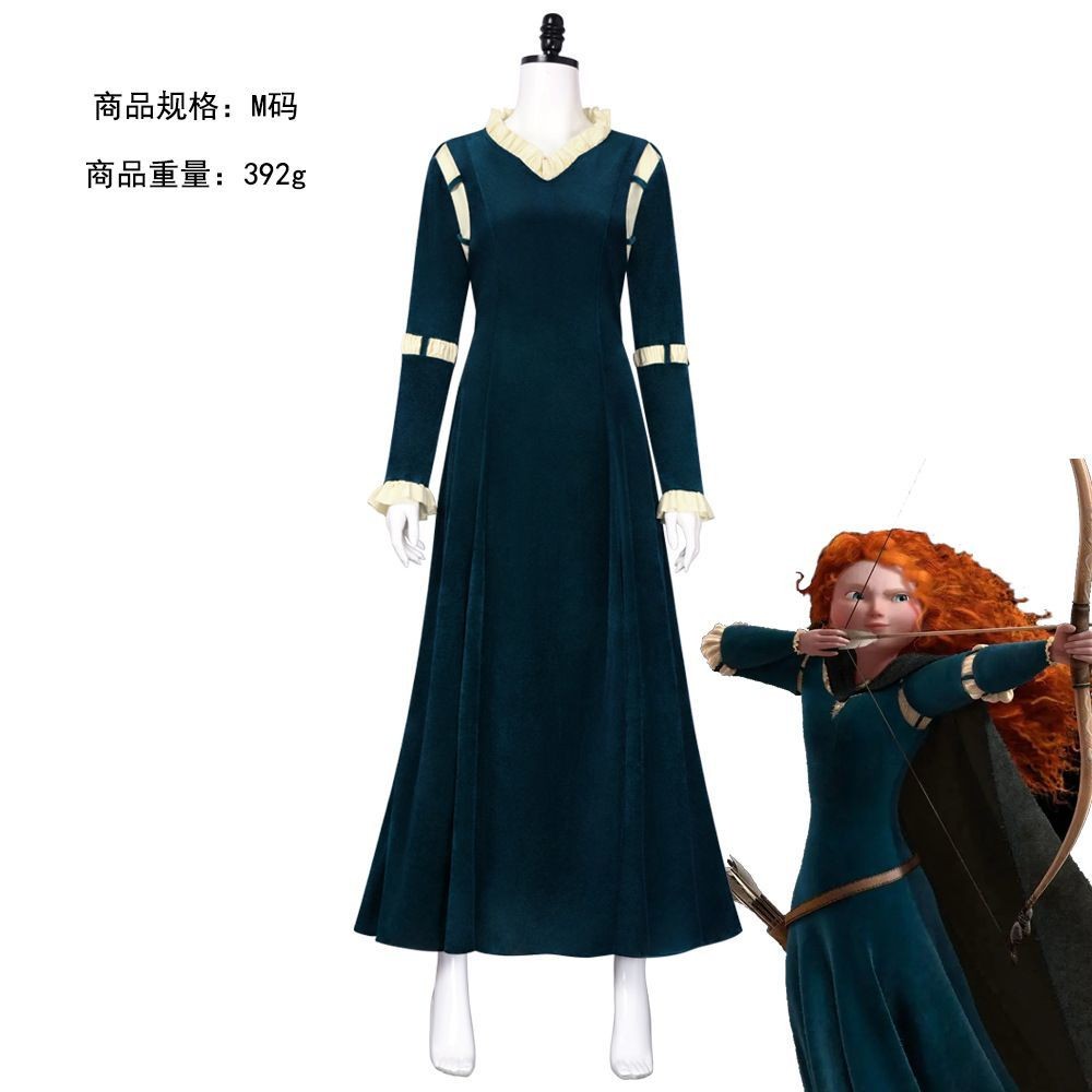Brave Legend of Brave Princess Merida Cos Full Set Halloween Dress ...