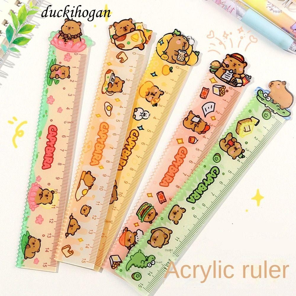 DUCKIHOGAN Capybara Ruler, 15cm Acrylic Drawing Tools, Wavy Lines Cute ...