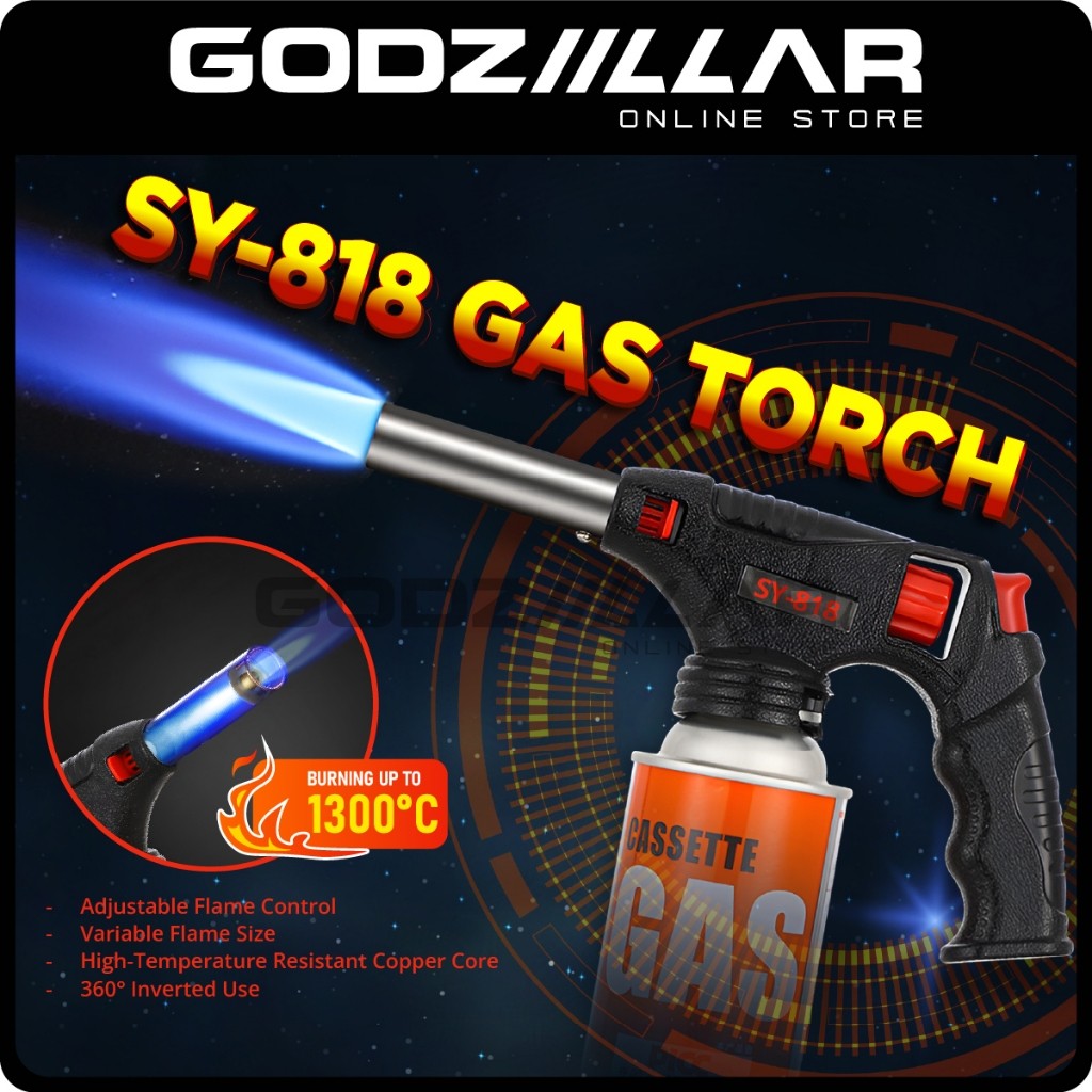 Camping Torch Gun Multipurpose Butane Burner Welding Fire Maker Flame ...