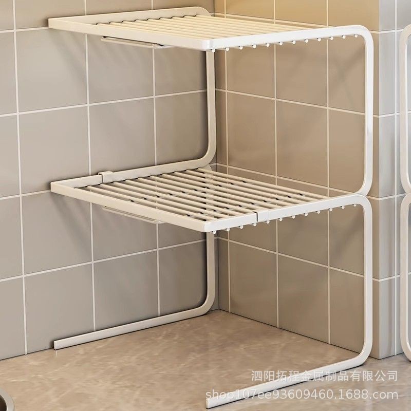 Kitchen Desktop Layered Rack Countertop Rack Pot Rack Handy Tool ...