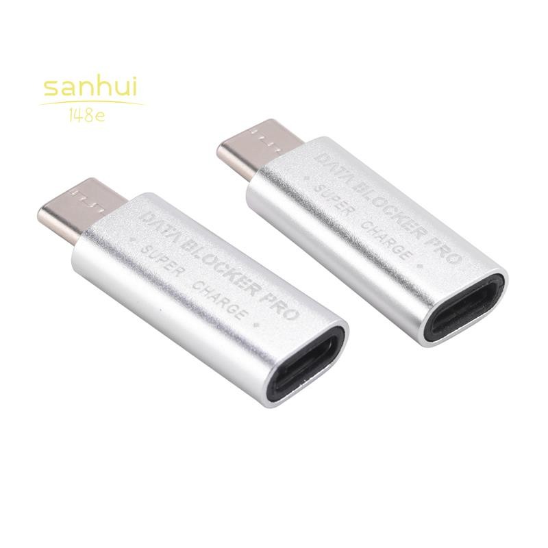 2PCS USB Type-C Data Blocker USB-C Juice Jack Defender Da 2 Pezzi Supporto Per Ricarica Rapida 50 V5 A Blocca Il Furto Di Dati Argento