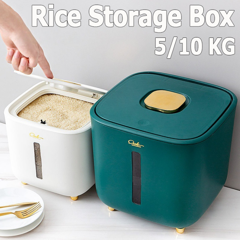 5/10 KG Rice Storage Box Household Cereal Rice Bucket Insect and ...