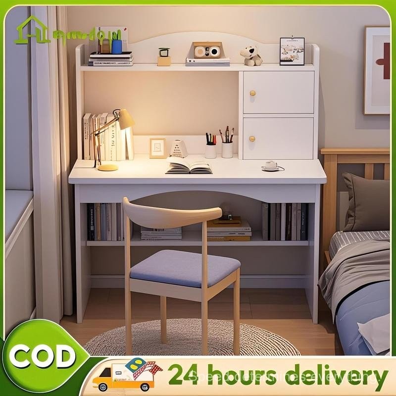 OL-Computer Table Student Study Desk with Bookshelf Study Desk with ...