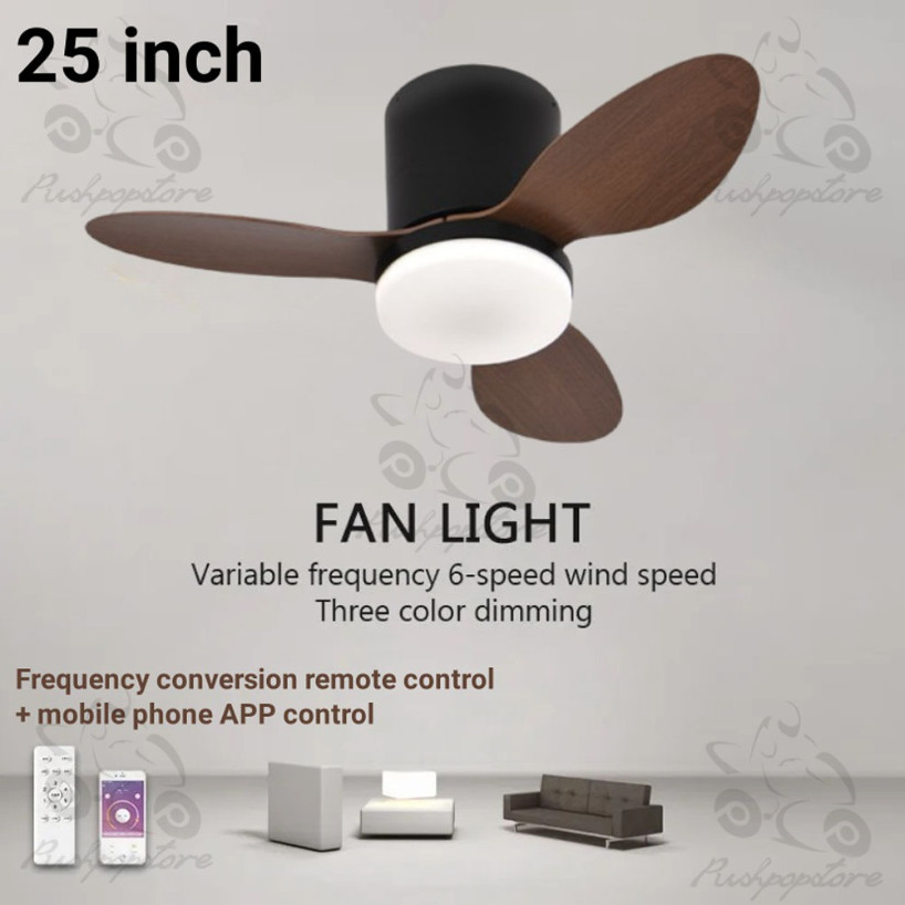 Modern Ceiling Fan LED Light Kipas Siling Lampu Remote Control & App ...
