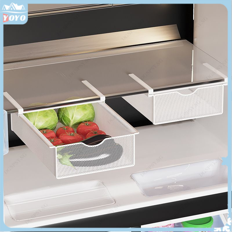 Kitchen refrigerator inner organizer drawer pull-out tiered shelves god ...
