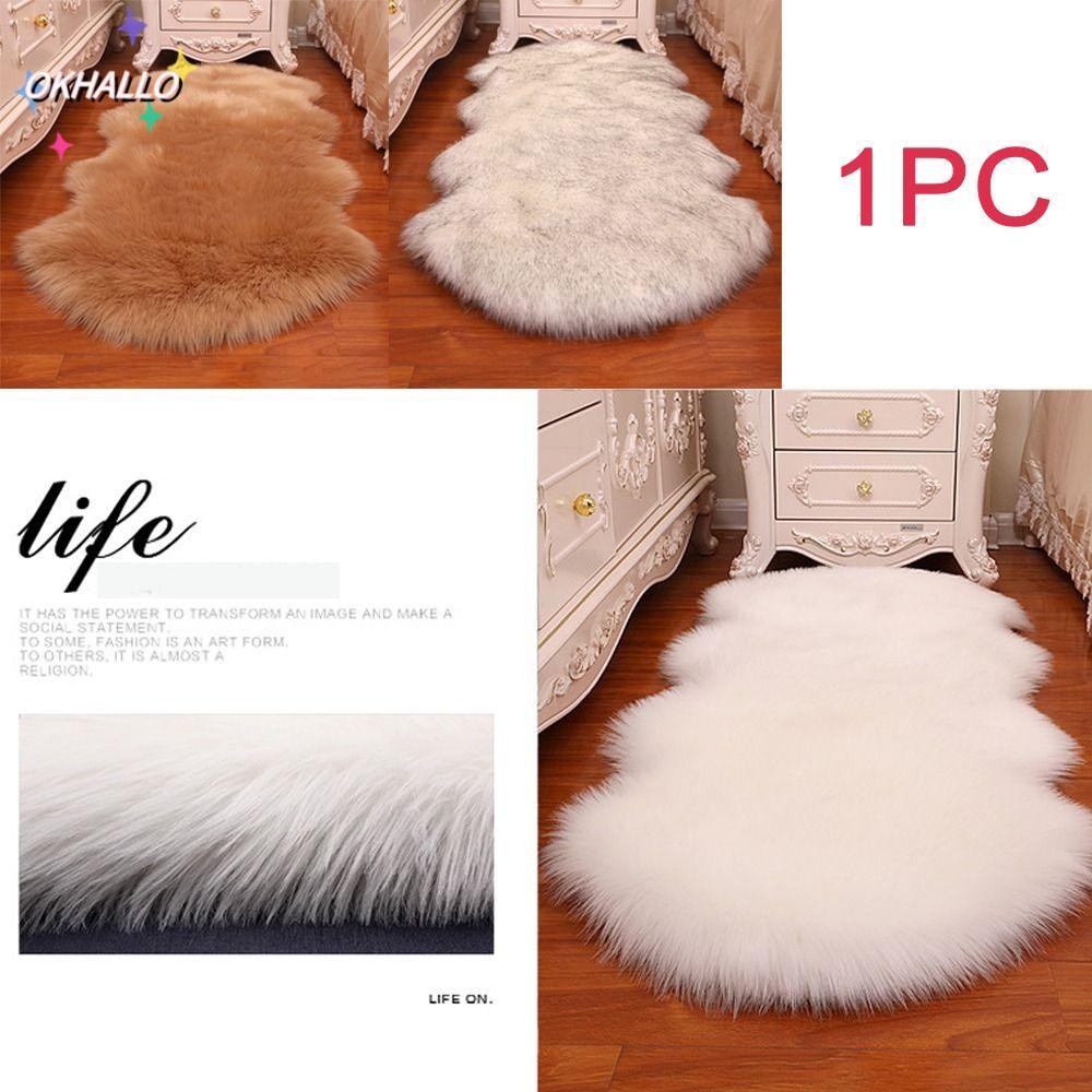 OKHALLO Faux Fur Floor Protection Long Hair Carpet Fluffy Shaggy Home ...