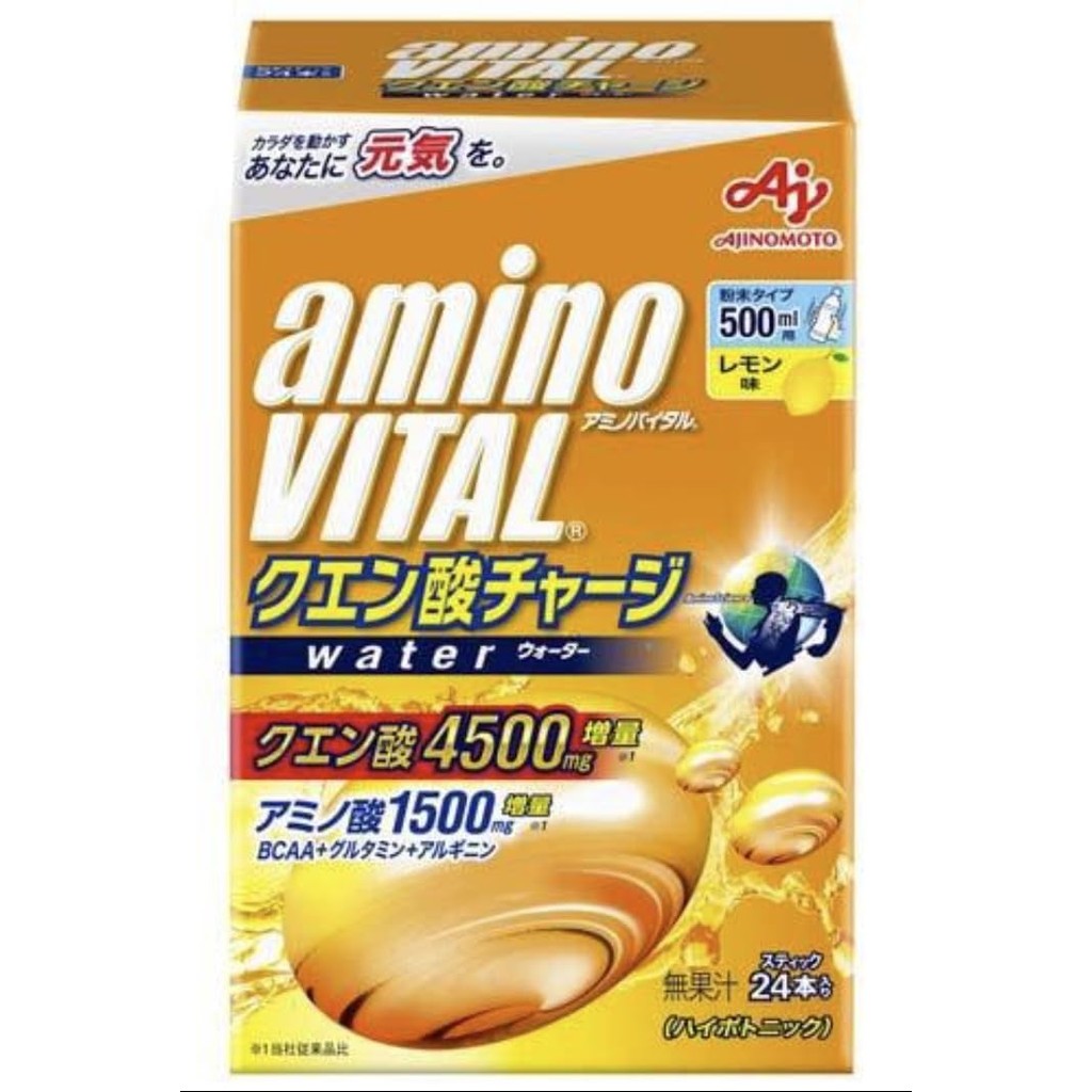 Ajinomoto Amino Vital Citric Acid Charge Water Lemon Flavor 24 Bottles