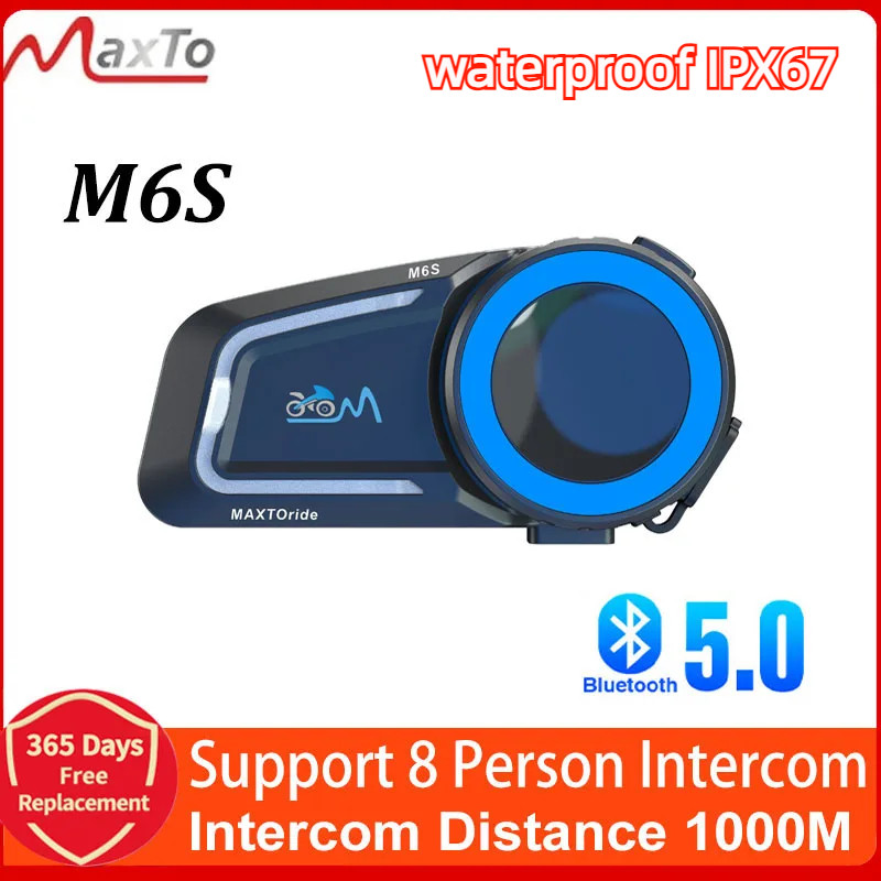 Maxto M6s Motorcycle Helmet Bluetooth Headset Can 8 People