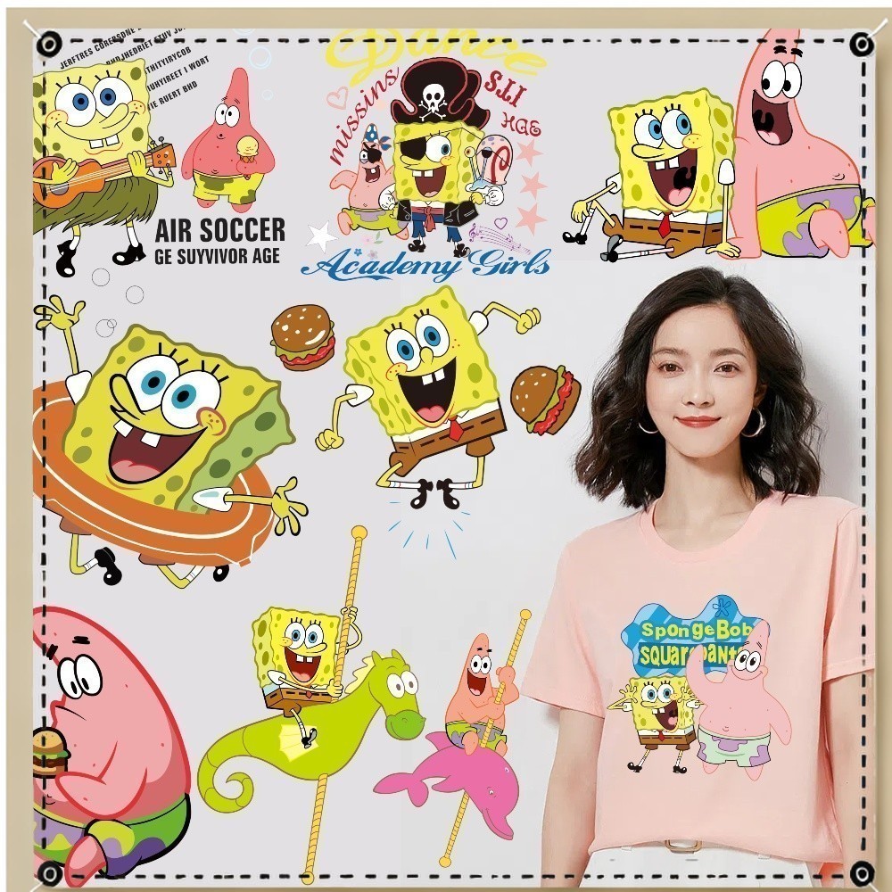 UV271 New SpongeBob SquarePants Cartoon Print Sticker Heat Transfer ...