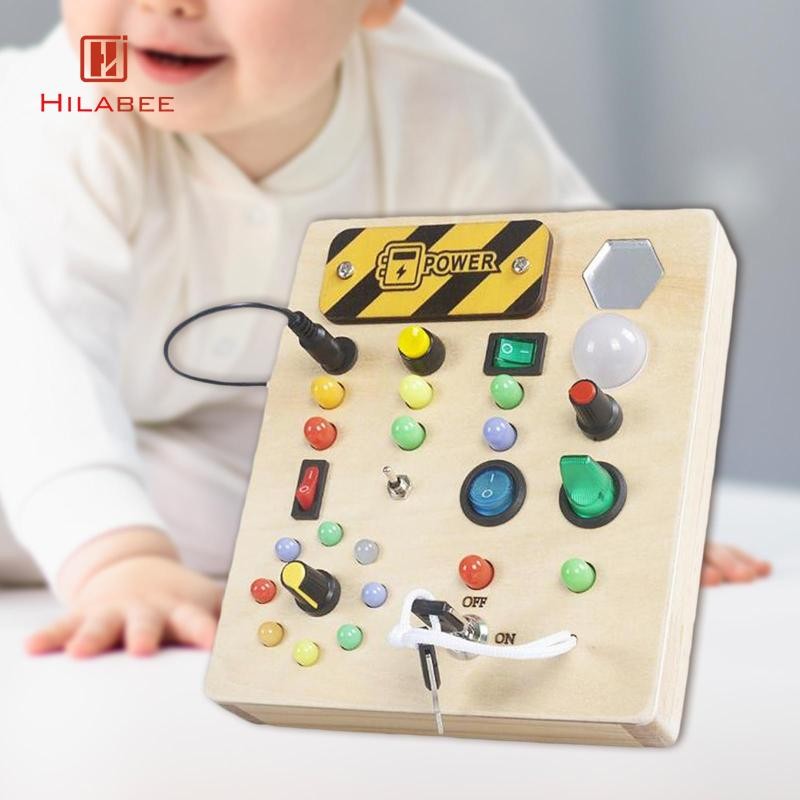 [UsusexaMY] LED Busy Board Lights Switch Busy Board Toy with Button ...