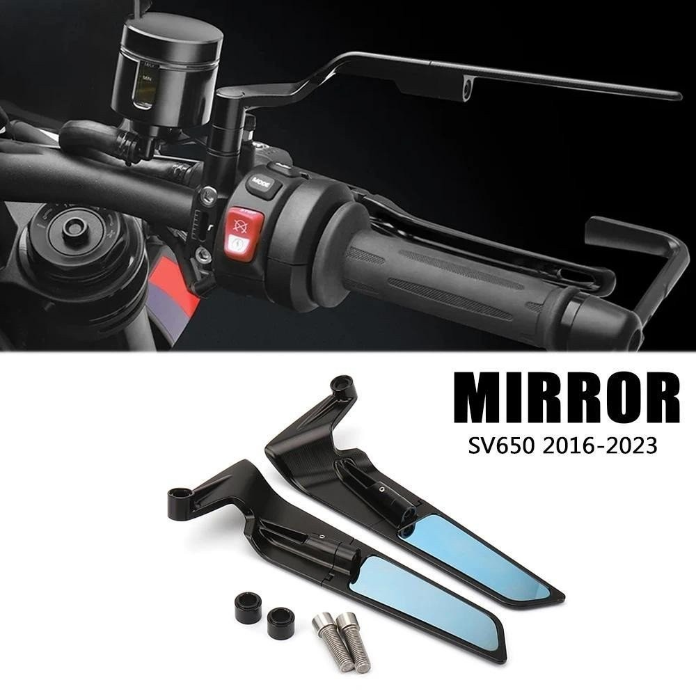JMTBNO Black Motorcycle Rearview Side Mirrors – Universal 10mm, Fit Suzuki SV650 SV1000 Savage 650 SFV650