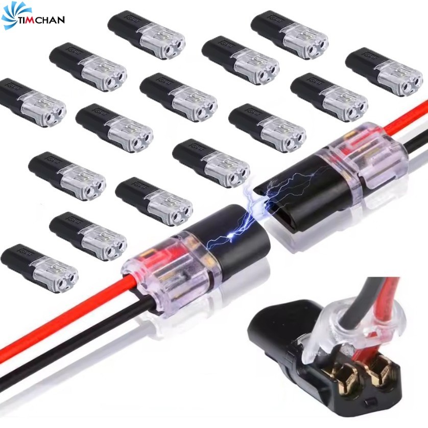 10/20/30Pcs Double-Wire Plug-in Electrical Connector - 2 Pin Way Plug ...