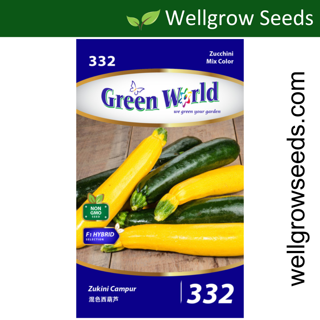 Zucchini Mix (50 Seeds) 混色西葫芦 Biji Benih Zucchini Campuran Green World ...