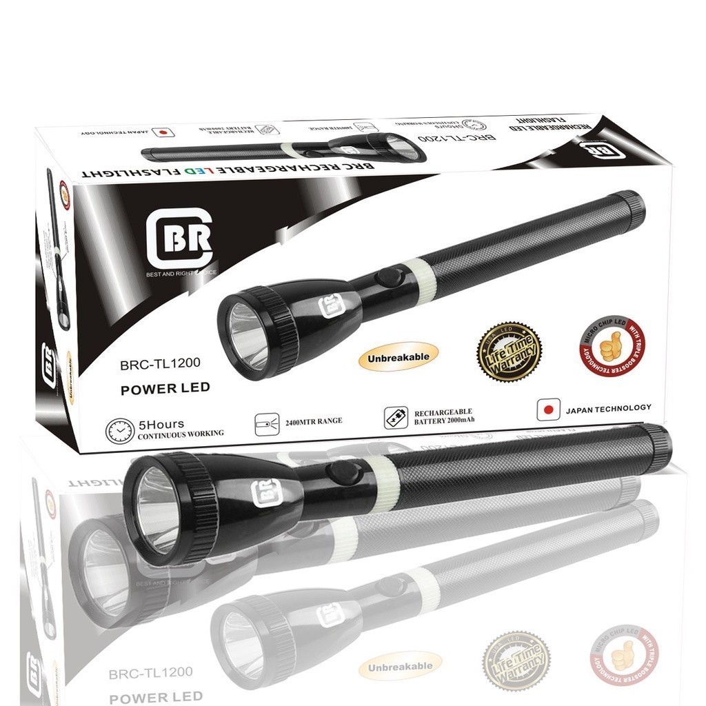 BRC TL-1200 3SC 3 Battery Torchlight/Flashlight 2400M LONG RANGE ...