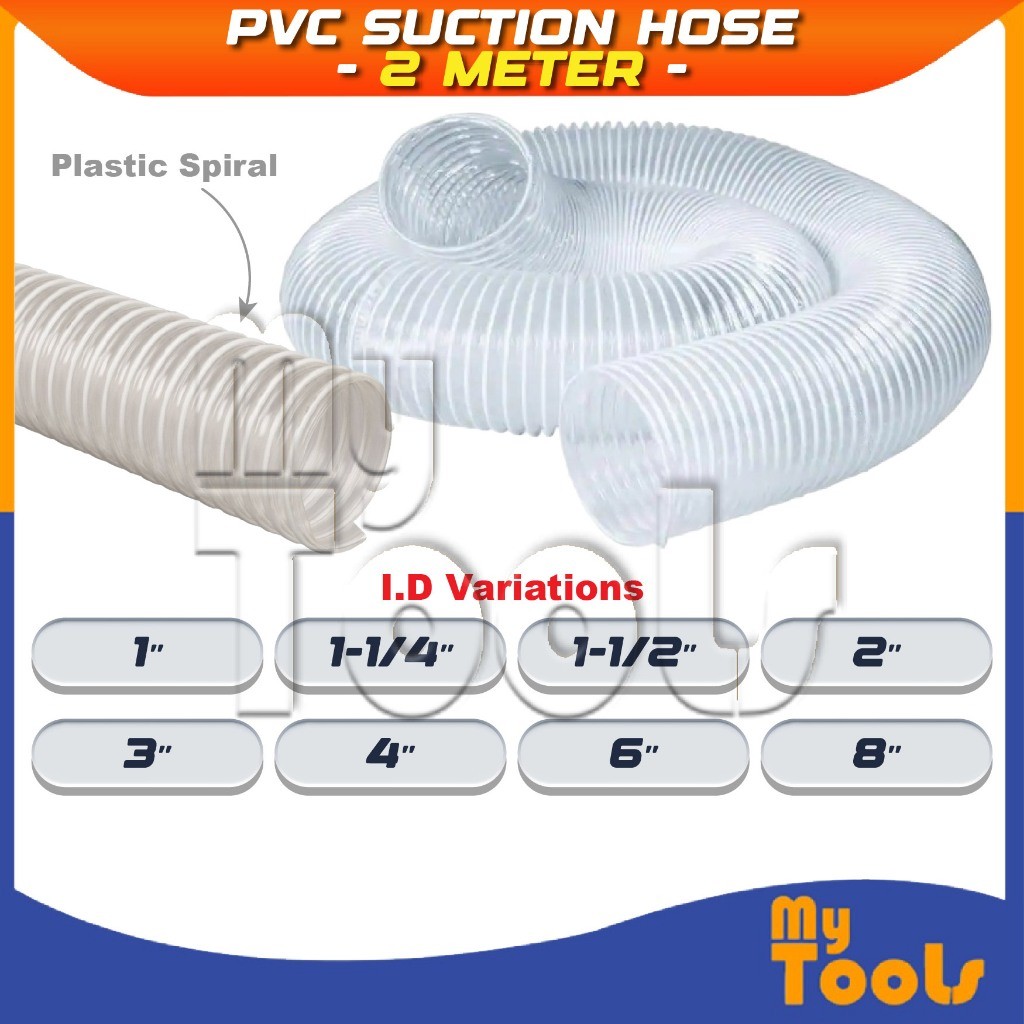 M.Machinery PVC Water Suction Hose Nylon Pipe (Price Per 2 meter