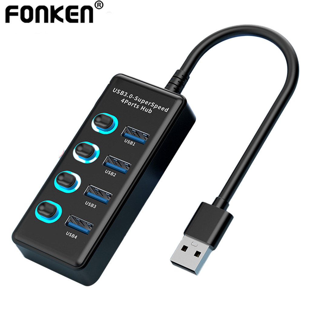 Fonken 4 Ports USB 2.0 3.0 HUB Splitter High Speed Multi Splitter USB ...