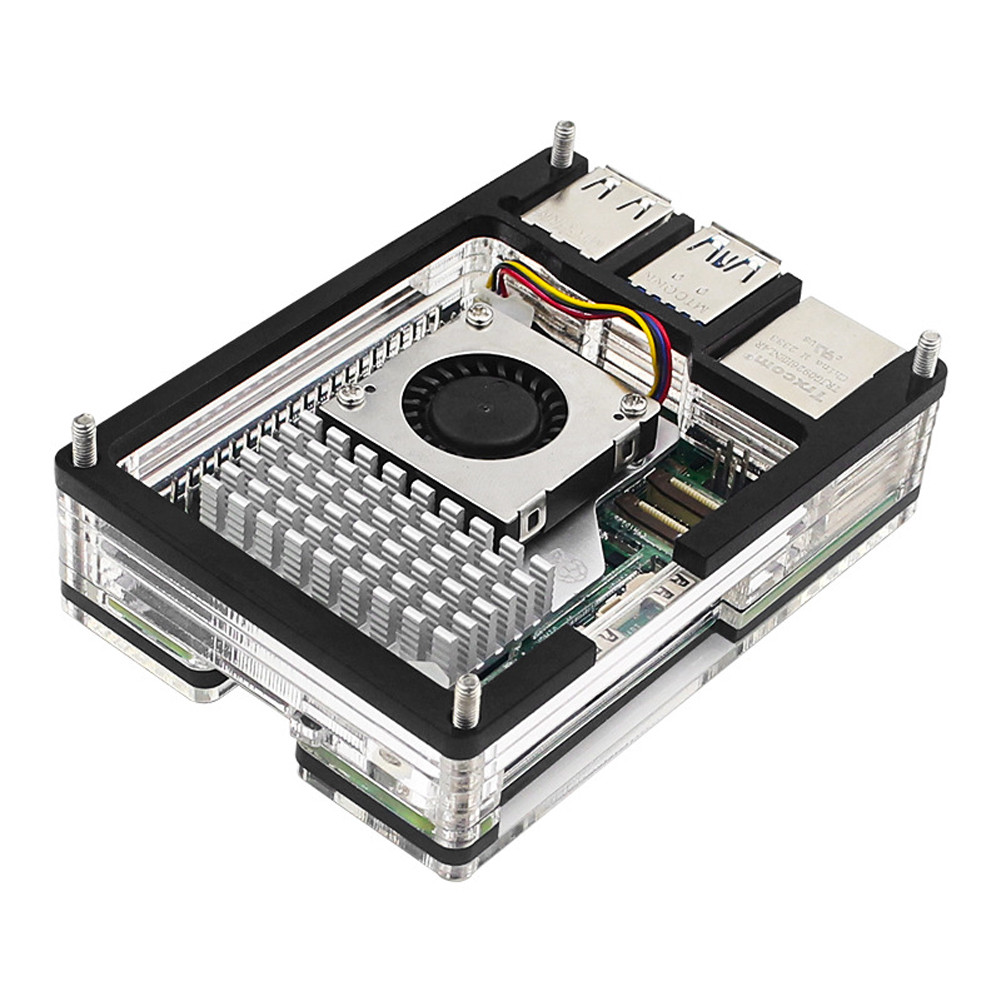 Clear Acrylic Case Support Official Active Cooler Fit for Raspberry Pi ...