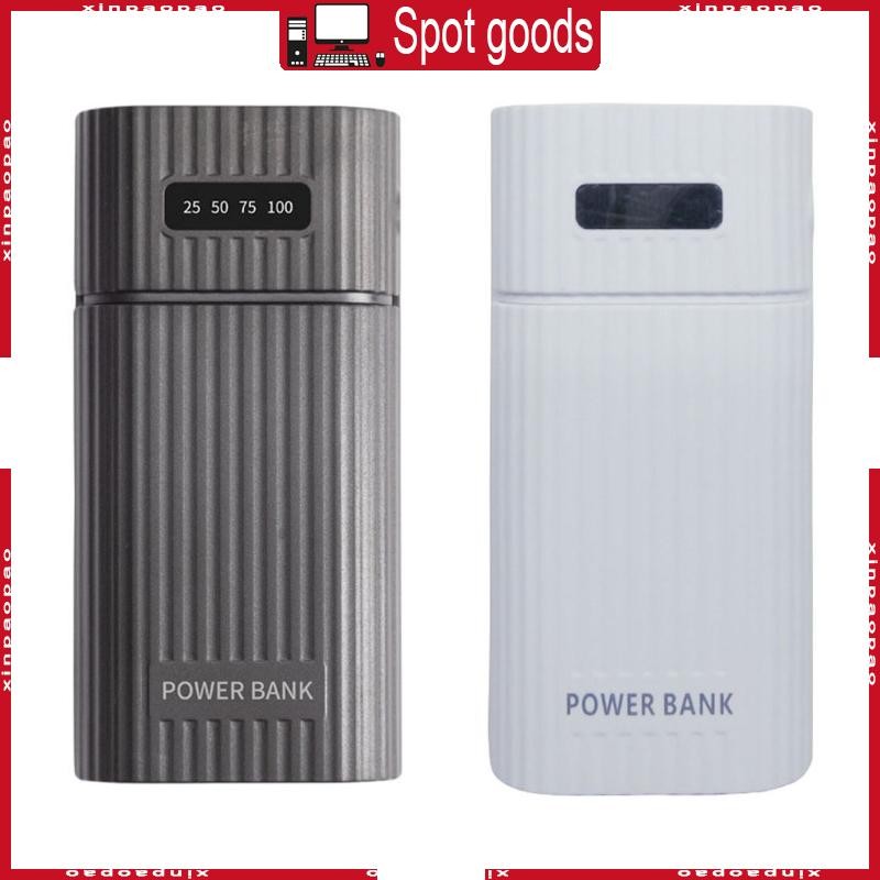 XI DIY 2x 18650 21700 Charger with USB Output and LED Flashlight