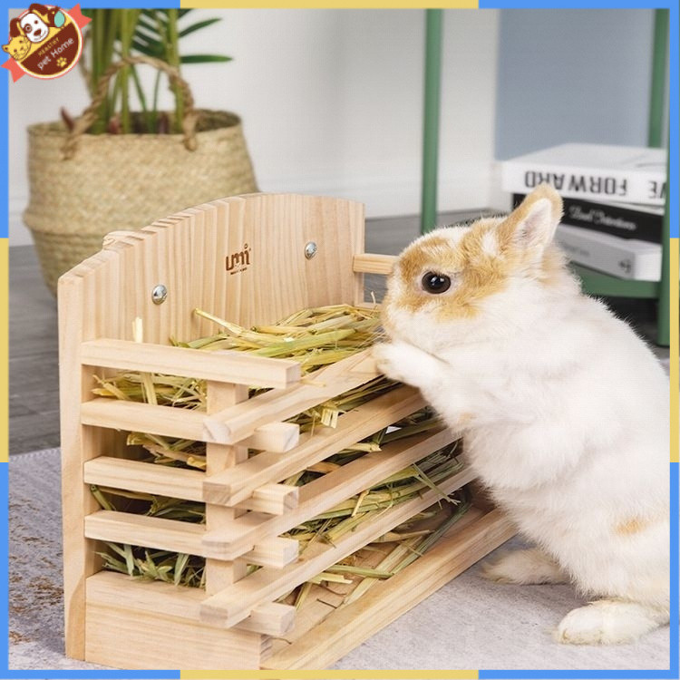 Rabbit Grass Rack Fixed Hanging Column Wooden Grass Rack Wooden Grass ...