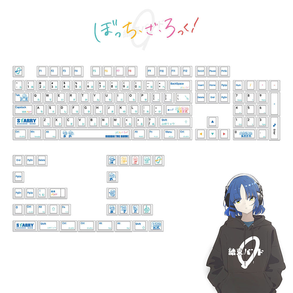 Yamada Ryo Keycaps 136 Keys Cherry Profile PBT Dye Sublimation ...