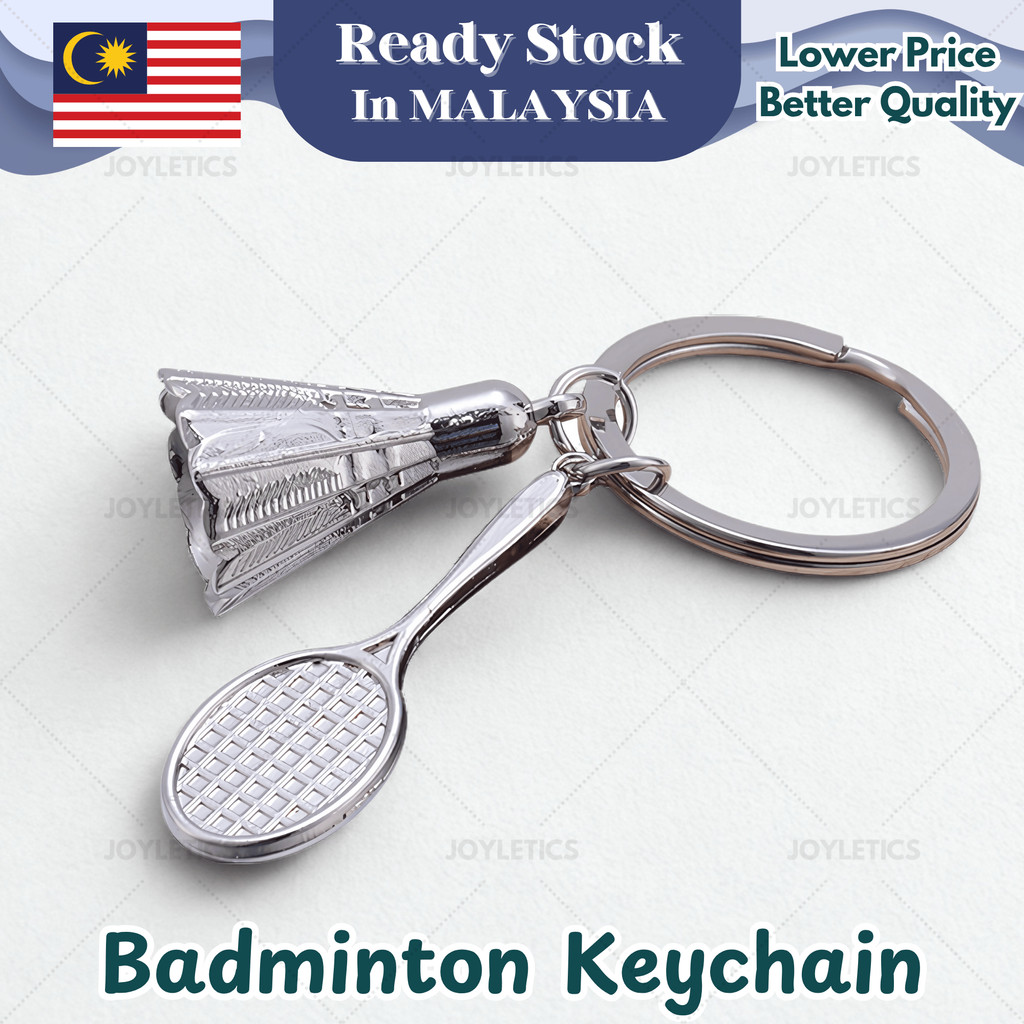 Stainless Steel Badminton Racket Keychain | Sports Gift Pendant for ...