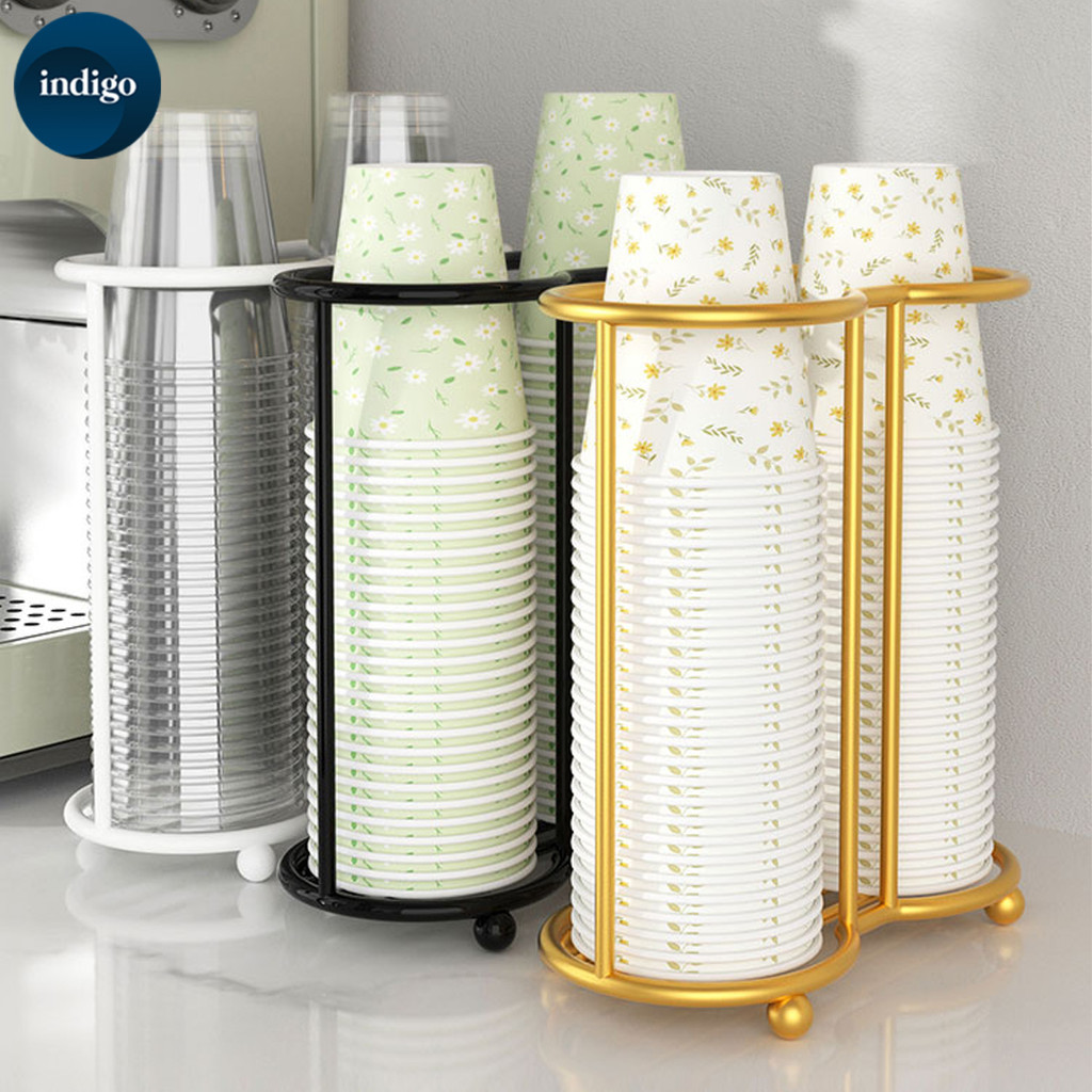Water Dispenser Cup Holder Organizer Paper Cup Storage Rack Coffee Tea ...