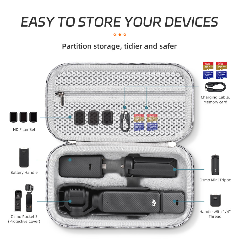 Beg Kamera Aksi Pelindung Keras untuk DJI Pocket 3 Carrying Case Hard ...