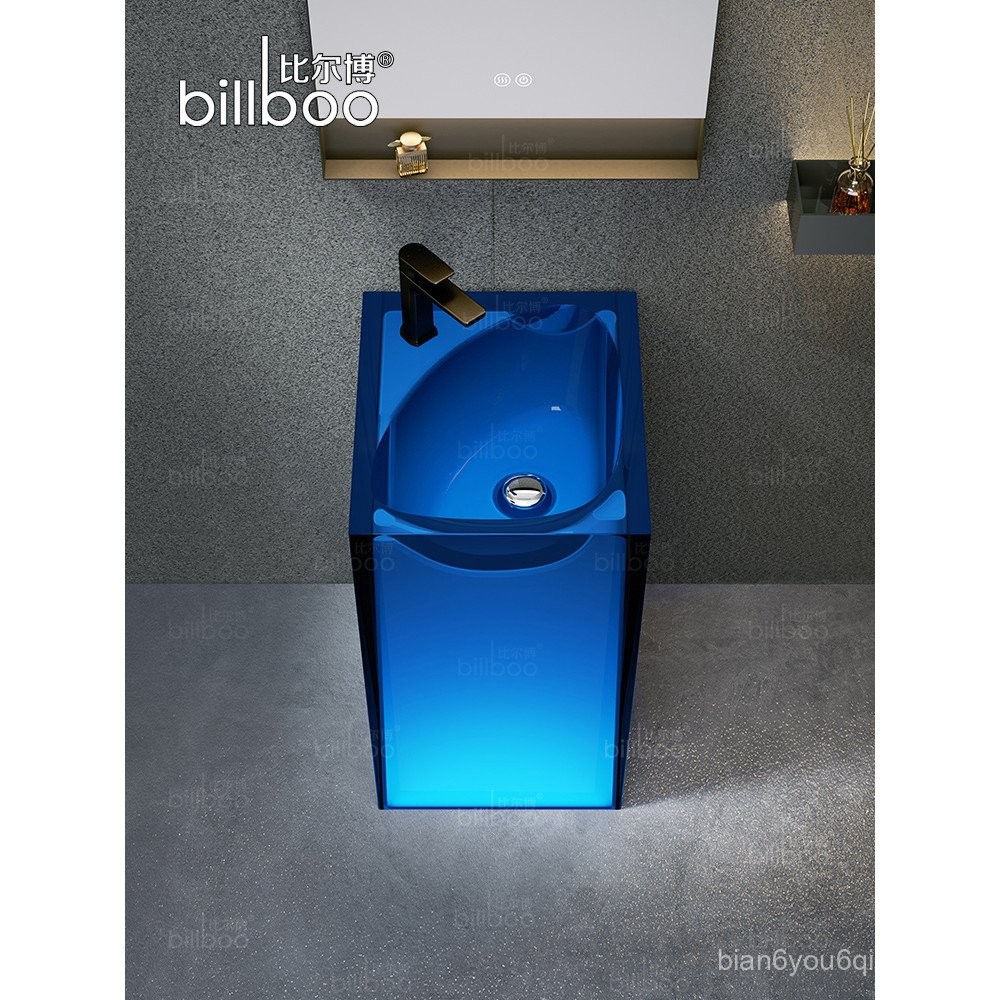 Billbo Transparent Resin Column Basin Bathroom Wash Basin Balcony Wash ...