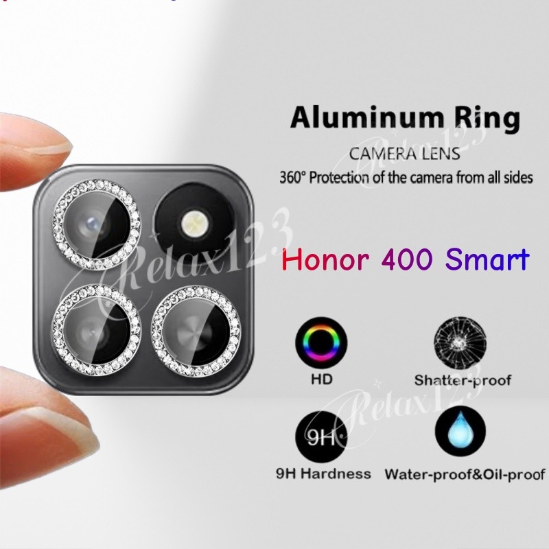 For Honor 400 Smart 5G 2025 Max HD Glitter Diamond Metal Ring Camera ...