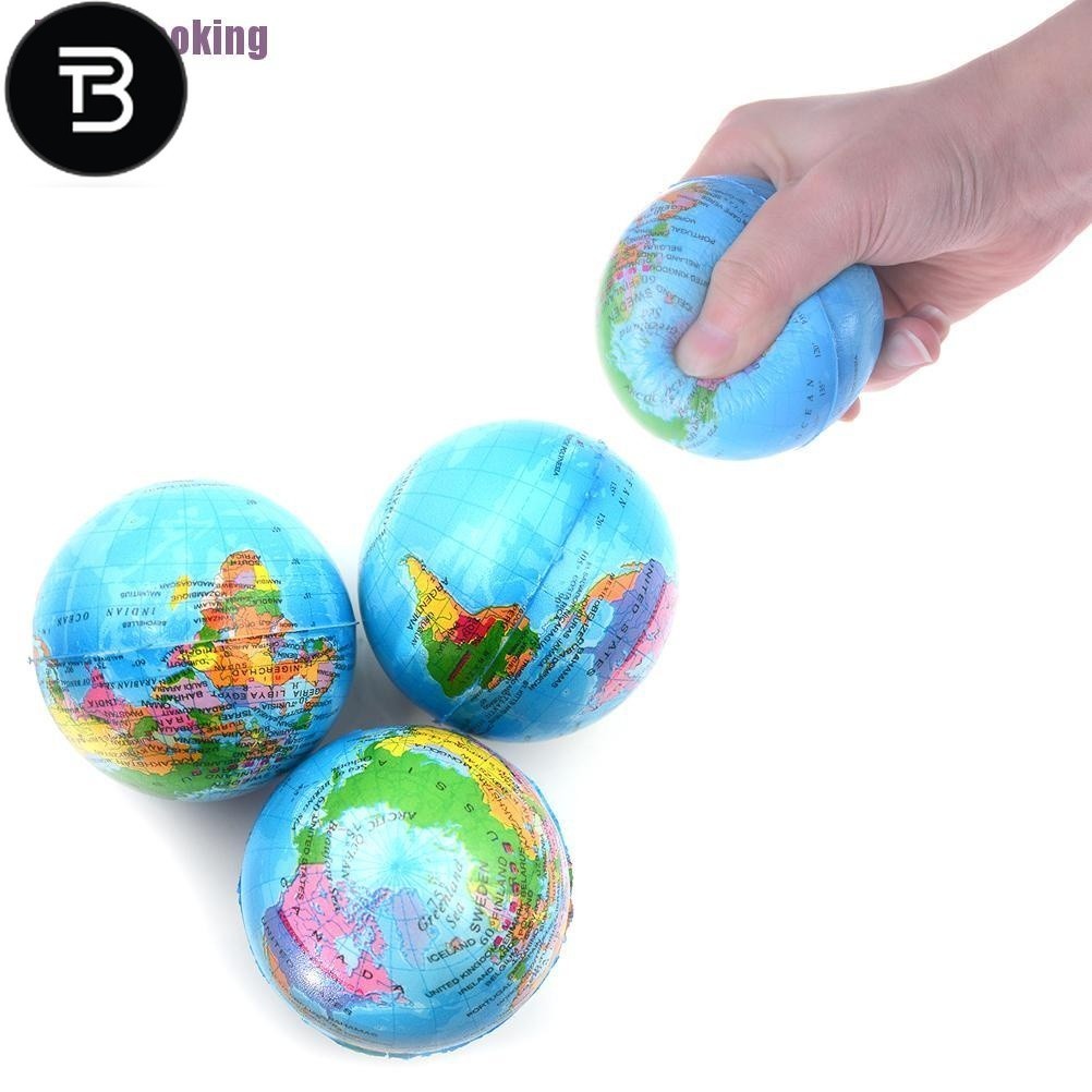 TB--- 7.6CM Stress Relief World Map Foam Ball TOY Palm Ball Planet ...