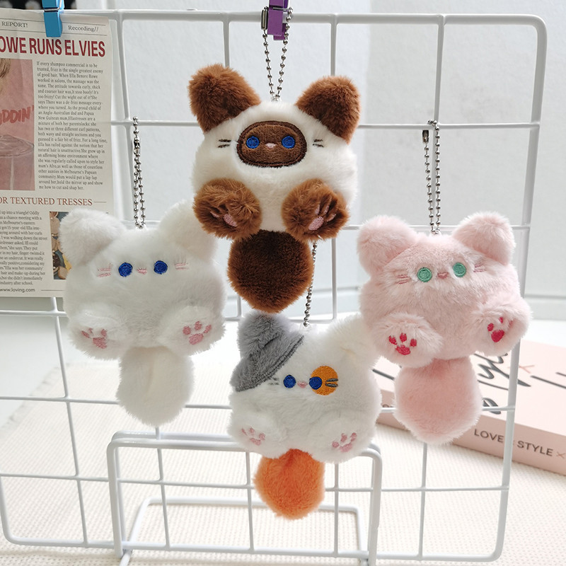Porte-clés Chat Mignon En Peluche - Accessoire Doux Pour Sac, Trousseau Ou Décoration - Idée Cadeau Pour Enfants, Ados Et Fans De Chats - 12
