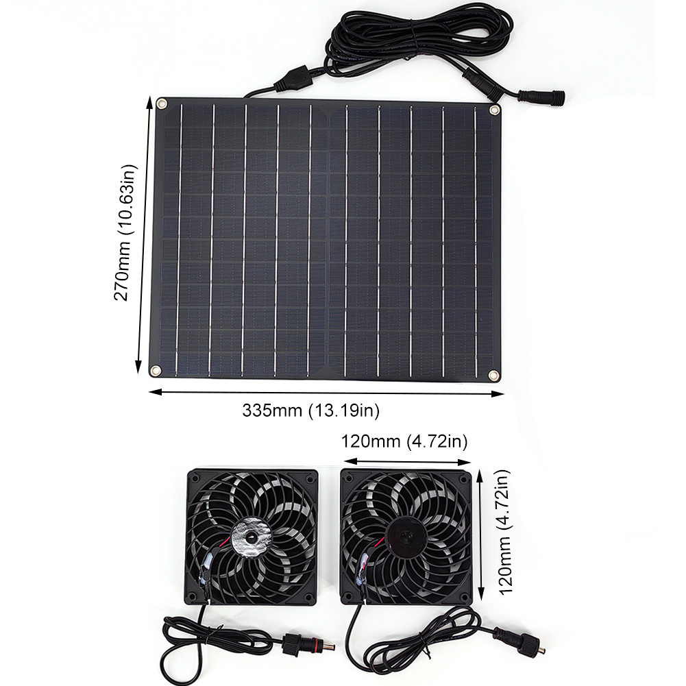 15W 12V Solar Fans IP65 Waterproof Exhaust Fans Kit for Chicken Coop ...