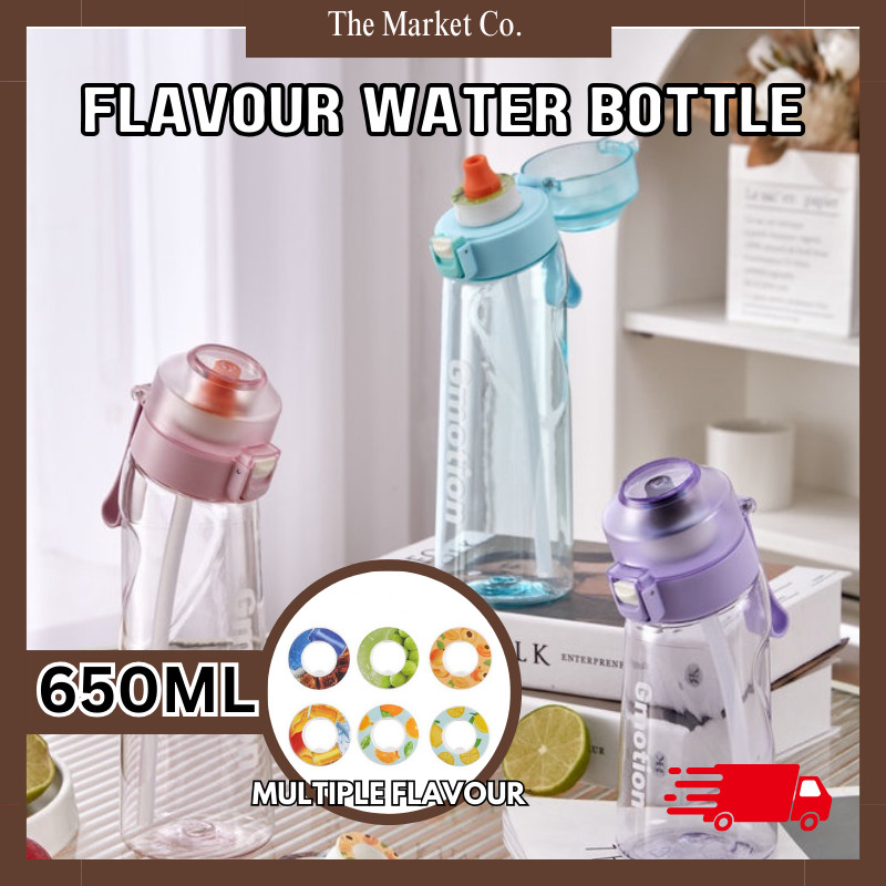 🔥HOT🔥 650ML Fruit Flavour Fragrance Sport Water Bottle Straw Cup BPA ...