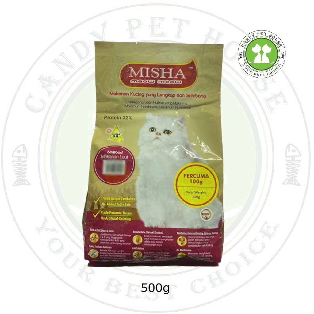 Misha Dry Cat Food 500g 100g Shopee Malaysia