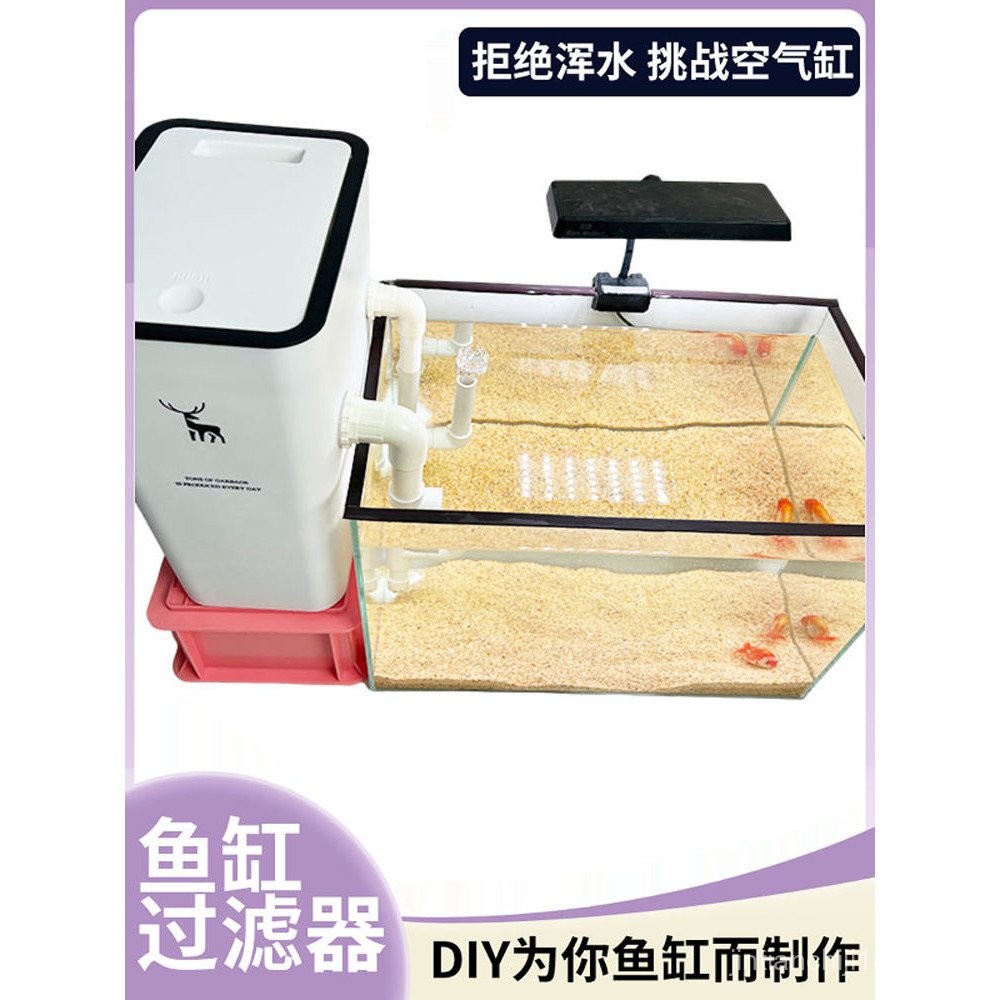 Image showcasing Fish Tank Built-in Water Pump Dry Wet Separation Filter Turnover Box ...
