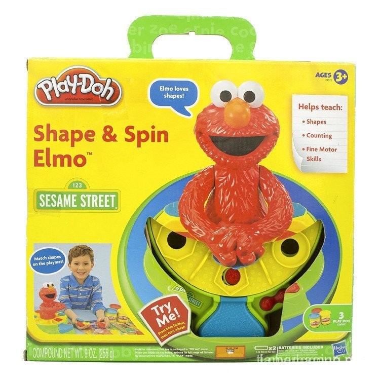 Hasbro Play-doh Shape Spin Elmo Sesame Street Speaking Sound Effect ...