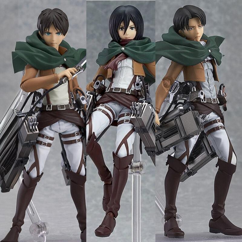 Domestic Attack on Titan figma203 Captain Mikasa 207 Allen 213 Captain ...