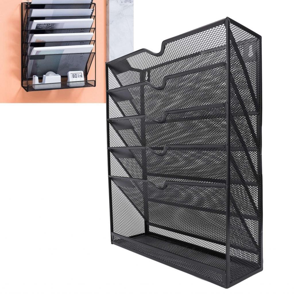 Wall File Folder Holder User Friendly Cabinet Vertical Rack Iron 6 ...