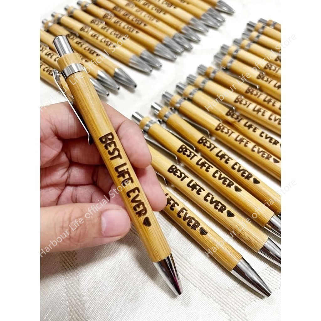 PERSONALIZED BAMBOO PEN (LASER ENGRAVED) Customized Pens with Name ...