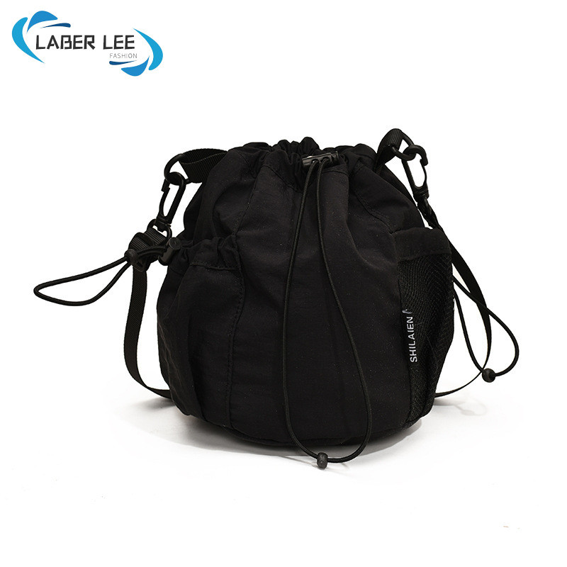 LABER LEE Drawstring Bucket Bag Nylon Crossbody Bag Casual Shoulder ...
