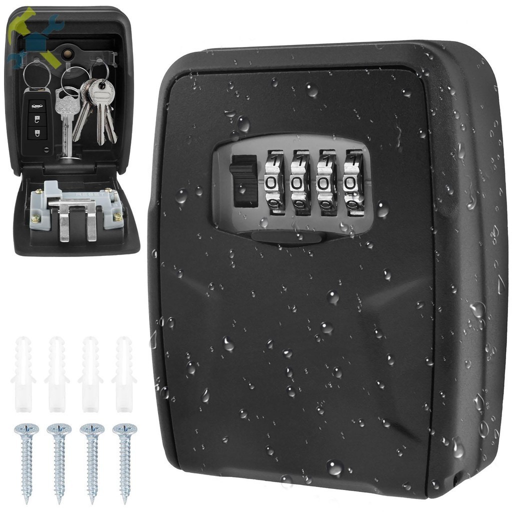 Large Capacity Lockbox Wall Mounted Key Lockbox Sturdy Key Box ...