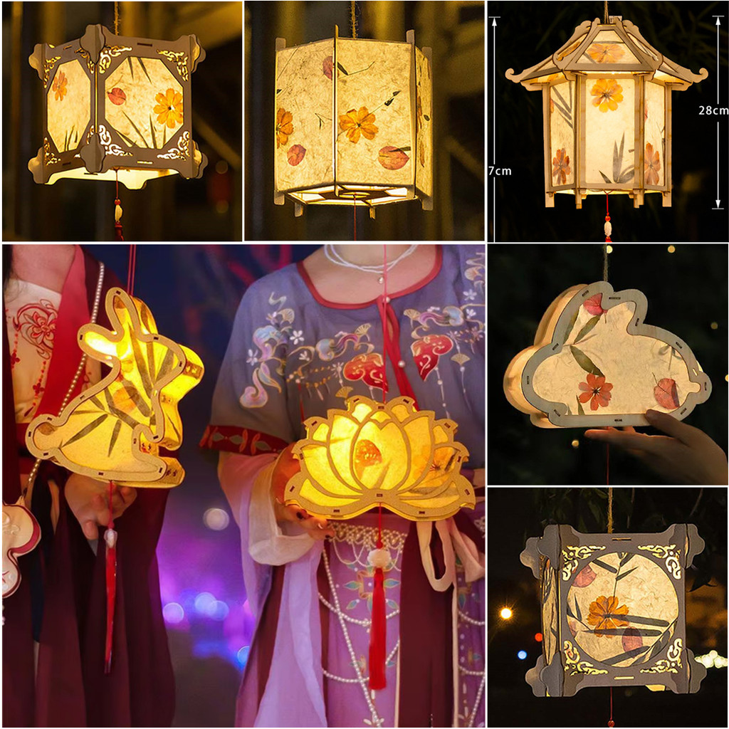 DIY Chinese Retro Style Palace Lantern Portable Blossom Flower Light ...