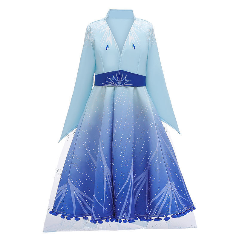Frozen 2 Elsa Princess Dress Coat Dress with Cloak Spring Autumn Coat ...