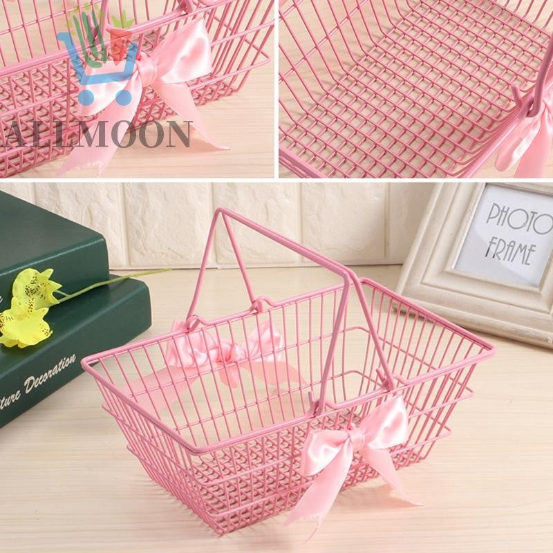 Mini Decorative Basket with Ribbon Detail Great for Kids to Organize ...