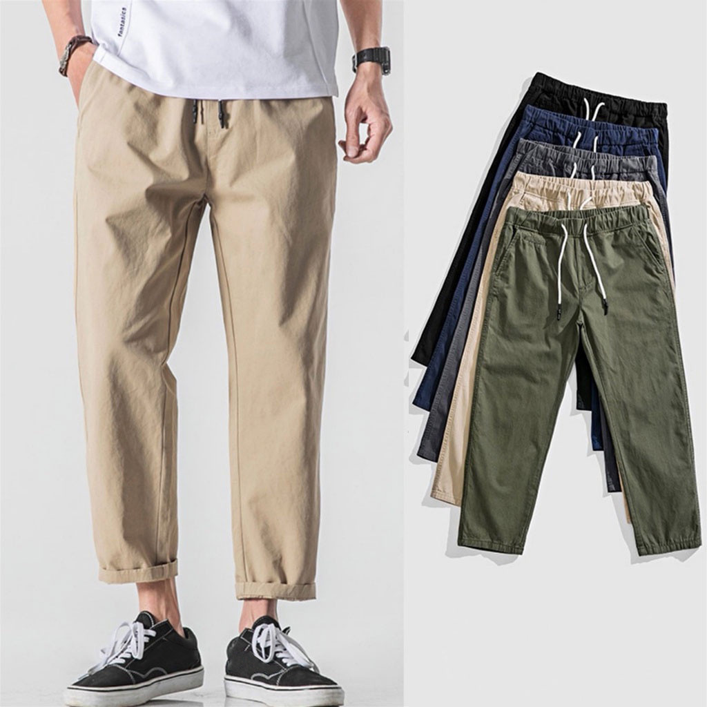 Seluar Lelaki Korean Men Pants Slim Fit Trousers Fashion Ankle Pants ...
