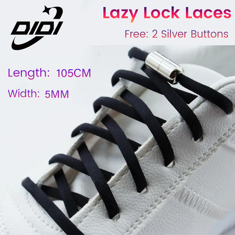 DIDI 105CM Elastic Semicircle No Tie Shoelaces Round Shoe Laces Sneakers Shoelace Lazy Lock Laces For Kids And Adult One size Fits All Shoe Shopee Malaysia