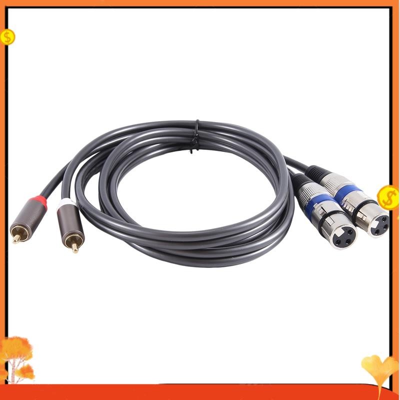 Hifi Audio Cable 2 Rca Male to Xlr 3 Pin Female Mixing Console ...