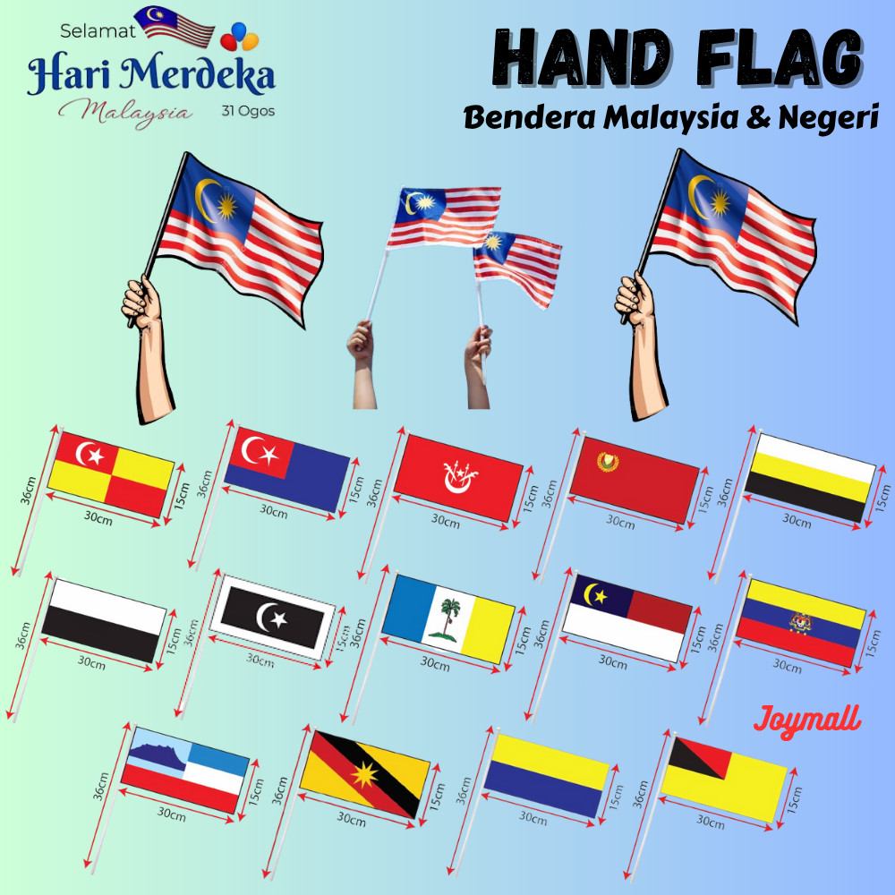 【Joymall】Hand Flag Malaysia Bendera Malaysia Bendera Negeri Bendera ...