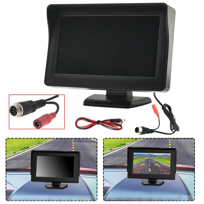 4.3-inch TFT LCD display, with 4-pin input HD digital color car monitor ...